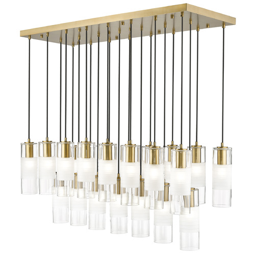 Z-Lite Alton Modern Gold Multi-Light Pendant with Cylindrical Shade