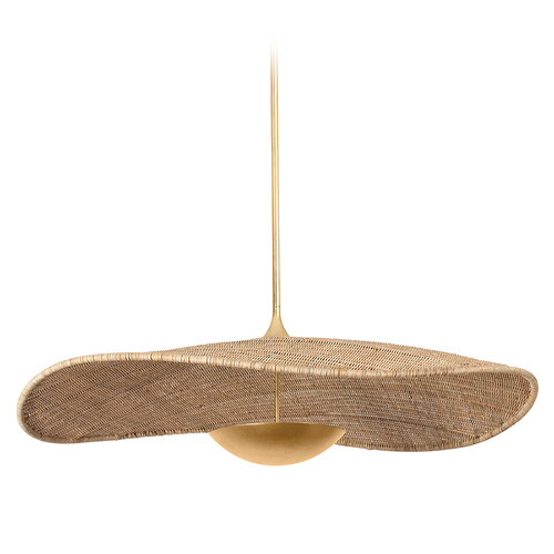 Hudson Valley Lighting Shiloh Vintage Gold Leaf LED Pendant Light with Abstract Shade