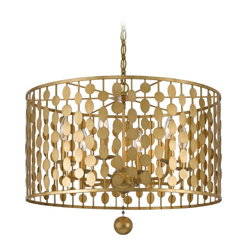 Crystorama Lighting Layla Antique Gold Pendant Light