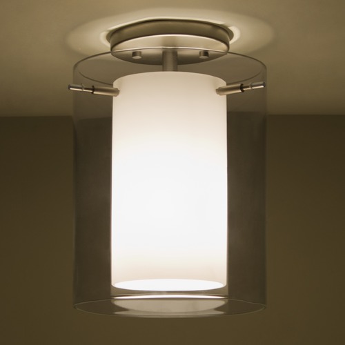 Besa Lighting Pahu Satin Nickel LED Semi-Flushmount Light