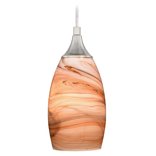 Vaxcel Lighting Milano Satin Nickel Mini-Pendant Light with Oblong Shade by Vaxcel Lighting P0174