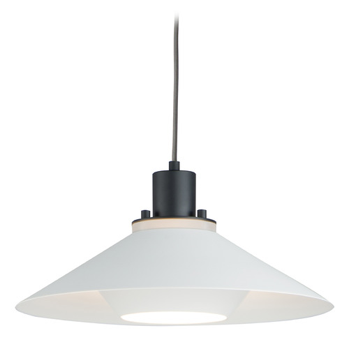 Maxim Lighting Maxim Lighting Oslo Black & White Pendant Light with Conical Shade 11412BKWT