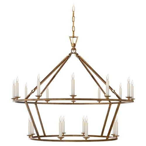 Visual Comfort Signature Collection E.F. Chapman Darlana Large Chandelier in Gilded Iron by Visual Comfort Signature CHC5179GI