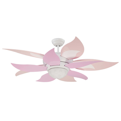 Craftmade Lighting Bloom 52-Inch LED Fan in White & Pink by Craftmade Lighting BL52W10-PNK