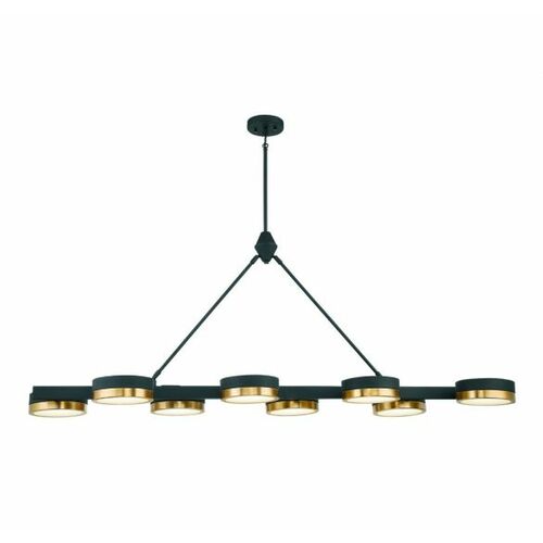 Savoy House Ashor 60-Inch LED Linear Chandelier in Black & Brass by Savoy House 1-1636-8-143