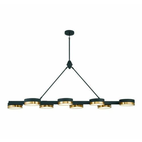 Ashor 60-Inch LED Linear Chandelier in Black & Brass by Savoy House