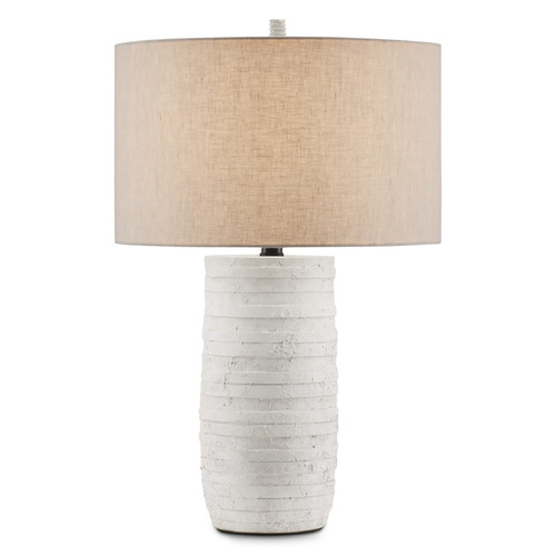 Currey and Company Lighting Currey and Company Innkeeper White Table Lamp with Drum Shade 6000-0849