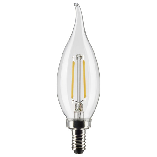 Satco Lighting 3W CA10 E12 Base Clear LED Light Bulb in 2700K by Satco Lighting S21294