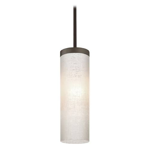 Besa Lighting Besa Lighting Friz Bronze Mini-Pendant Light with Cylindrical Shade 1TT-FRIZLN-BR