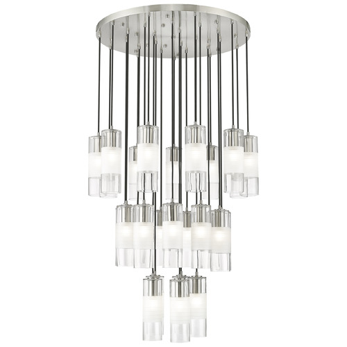 Z-Lite Z-Lite Alton Brushed Nickel Multi-Light Pendant with Cylindrical Shade 824P-27R-BN
