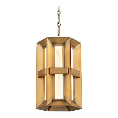 Modern Forms Austen Aged Brass LED Mini-Pendant Light with Hexagon Shade