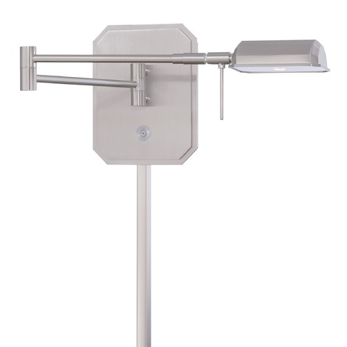 George Kovacs Lighting George's Reading Room LED Swing Arm Wall Lamp in Brushed Nickel by George Kovacs P4348-084