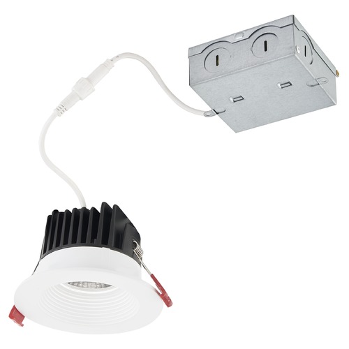 Recesso Lighting by Dolan Designs 4'' LED Canless Adjustable 15W White Recessed Downlight 3000K RLM04-15W38-30-W/WH ROUND TRM