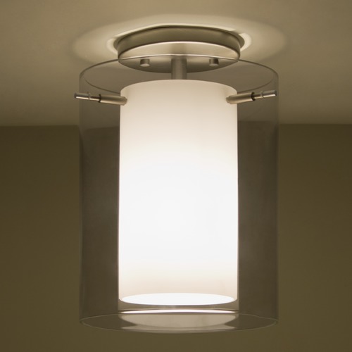 Besa Lighting Pahu Satin Nickel Semi-Flushmount Light