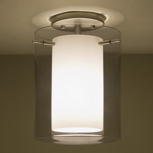 Besa Lighting Besa Lighting Pahu Satin Nickel Semi-Flushmount Light 1KM-S00607-SN