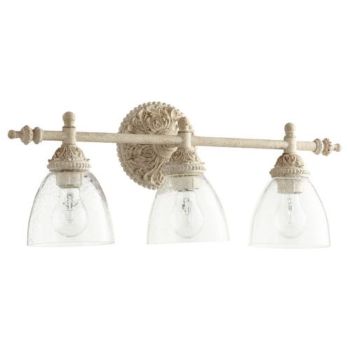 Quorum Lighting Seeded Glass Bathroom Light White by Quorum Lighting 5257-3-70