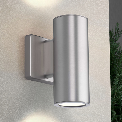 Progress Lighting Cylinders Satin Nickel LED Outdoor Wall Light 3000K by Progress Lighting P563001-147-30K