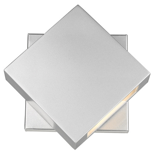 Z-Lite Quadrate Silver LED Outdoor Wall Light by Z-Lite 573S-SL-LED