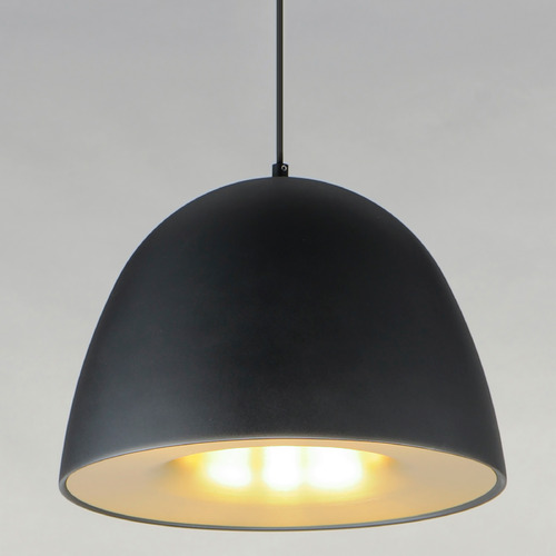 Fungo 16-Inch LED Pendant in Black & Satin Brass by ET2 Lighting