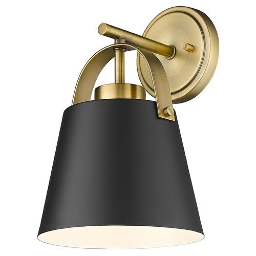 Z-Lite Z-Studio Matte Black & Heritage Brass Sconce by Z-Lite 726-1S-MB+HBR