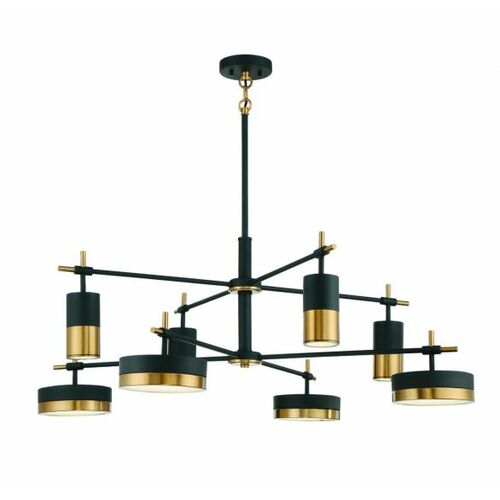 Savoy House Ashor 42-Inch LED Chandelier in Matte Black & Brass by Savoy House 1-1637-8-143