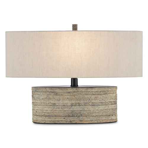 Currey and Company Innkeeper Rustic Table Lamp with Oval Shade