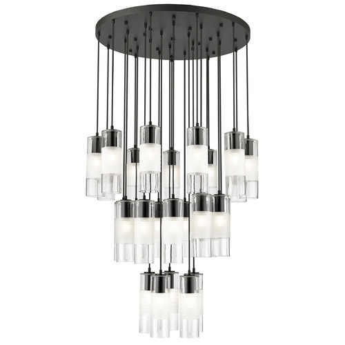 Z-Lite Alton Matte Black Multi-Light Pendant with Cylindrical Shade