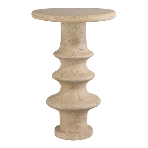 Currey and Company Lighting Currey and Company Rollins Beige Accent Table 3000-0321