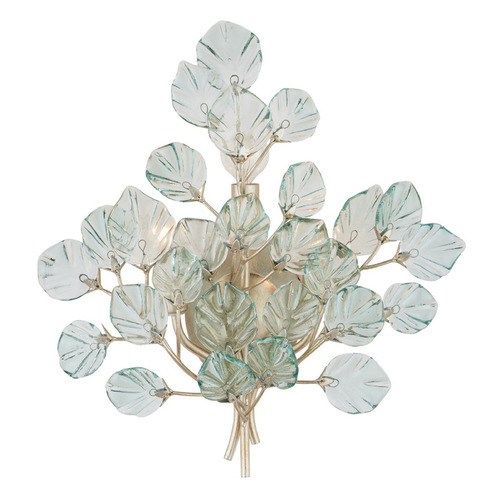 Currey and Company Baobab Clear / Contemporary Silver Leaf / Silver Sconce