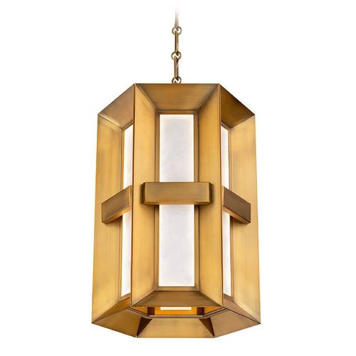 Modern Forms Austen Aged Brass LED Pendant Light with Hexagon Shade