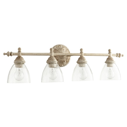 Quorum Lighting Seeded Glass Bathroom Light White by Quorum Lighting 5257-4-70