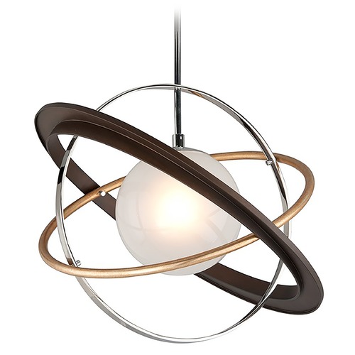 Troy Lighting Apogee 24-Inch LED Pendant in Bronze Gold Leaf & Stainless by Troy Lighting F5511