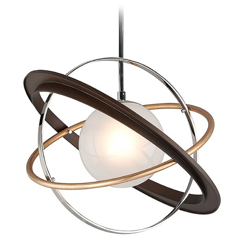 Apogee 24-Inch LED Pendant in Bronze Gold Leaf & Stainless by Troy Lighting
