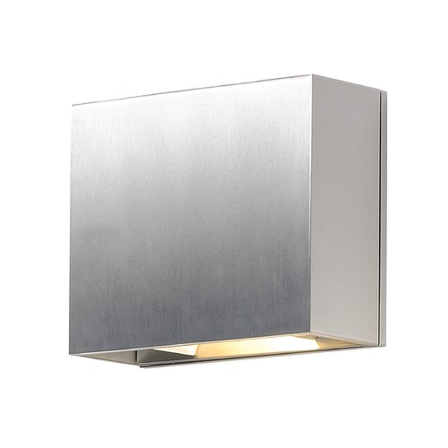 Alumilux Cube LED Outdoor Wall Light in Satin Aluminum by ET2 Lighting