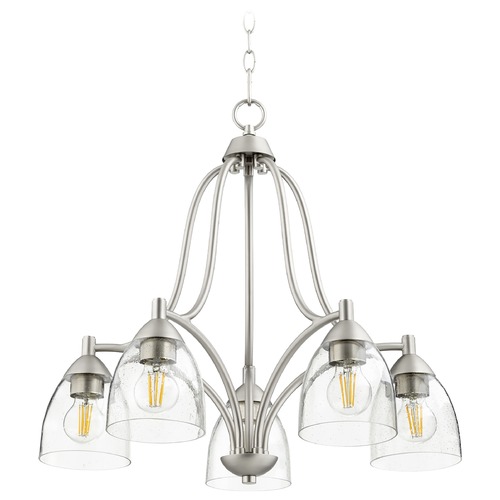 Quorum Lighting Barkley Satin Nickel Chandelier by Quorum Lighting 6369-5-265