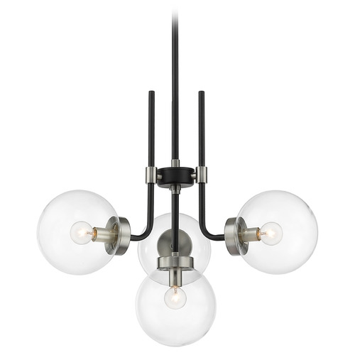 Parsons Matte Black & Brushed Nickel Chandelier by Z-Lite