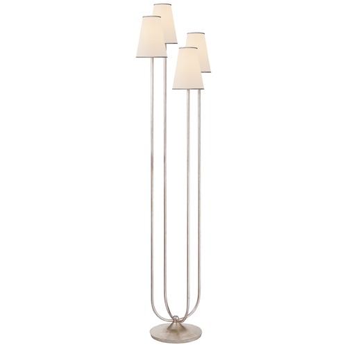 Aerin Montreuil Floor Lamp in Burnished Silver Leaf by Visual Comfort Signature