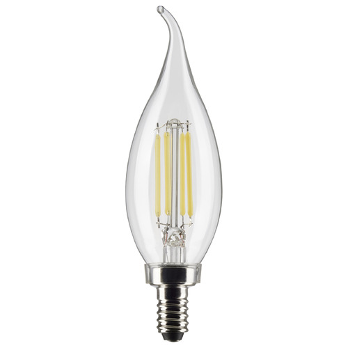 Satco Lighting 4W CA10 E12 Base Clear LED Light Bulb in 2700K by Satco Lighting S21296