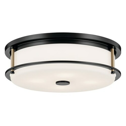 Kichler Lighting Brit Black & Champagne Bronze Flush Mount Light by Kichler Lighting 52597BKCPZ