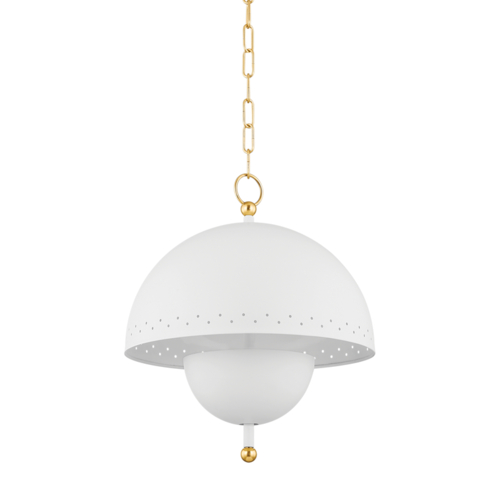 Mitzi by Hudson Valley Jojo Pendant in Aged Brass & Soft White by Mitzi by Hudson Valley H885702-AGB/SWH