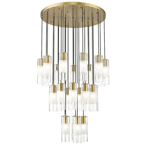 Z-Lite Z-Lite Alton Modern Gold Multi-Light Pendant with Cylindrical Shade 824P-27R-MGLD