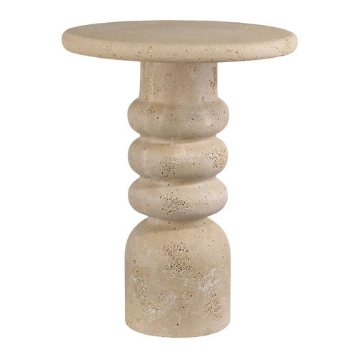 Currey and Company Rocco Beige Accent Table