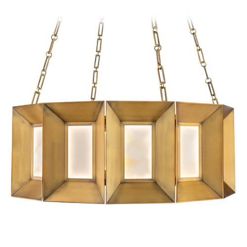 Modern Forms Austen Aged Brass LED Pendant Light with Drum Shade