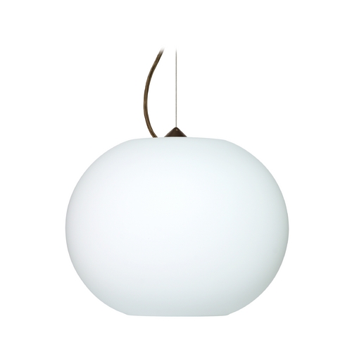 Modern Pendant Light White Glass Bronze by Besa Lighting