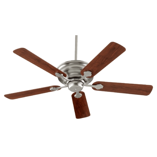 Quorum Lighting Barclay 52-Inch Fan in Satin Nickel with Vintage Walnut Blades by Quorum Lighting 76525-65