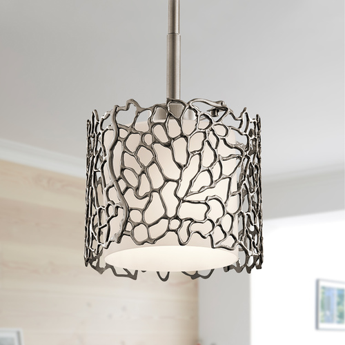 Silver Coral 7.25-Inch Classic Pewter Pendant by Kichler Lighting