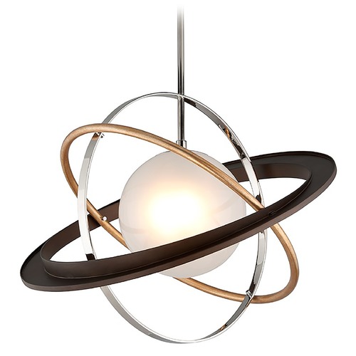 Troy Lighting Apogee 30-Inch LED Pendant in Bronze Gold Leaf & Stainless by Troy Lighting F5513