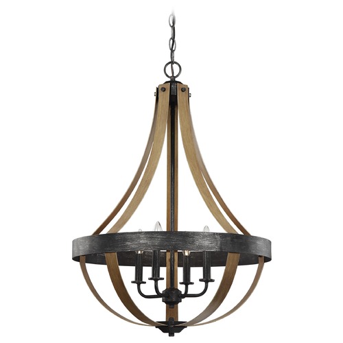 Generation Lighting Davlin Stardust & Cerused Oak Pendant by Generation Lighting 6551104-846