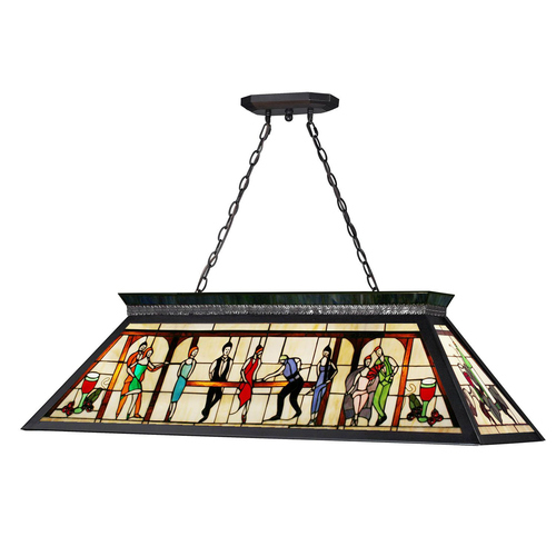 Z-Lite Tiffany Billiard Matte Black Billiard Light by Z-Lite KD28