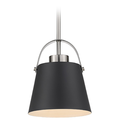 Z-Lite Z-Studio Matte Black & Brushed Nickel Mini Pendant by Z-Lite 726MP-MB+BN